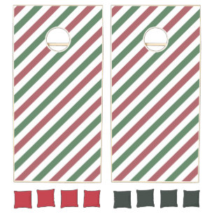 Customizable Christmas Stripes Cornhole Set