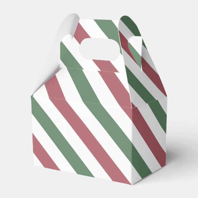 Customizable Christmas Stripes Favor Boxes (Front Side)