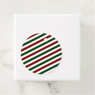 Customizable Christmas Stripes Favor Tags