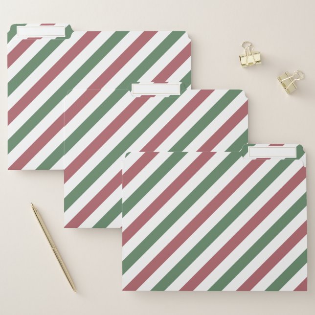 Customizable Christmas Stripes File Folder (Set)