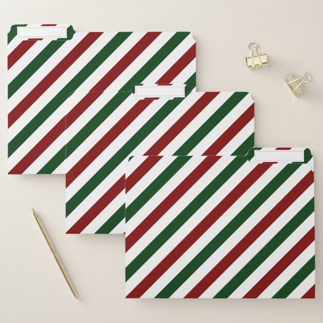 Customizable Christmas Stripes File Folder (Set)