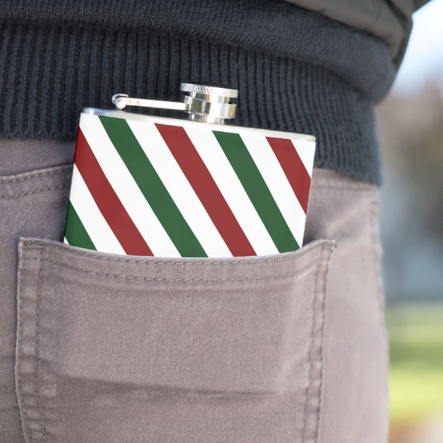 Customizable Christmas Stripes Flask (In Situ)