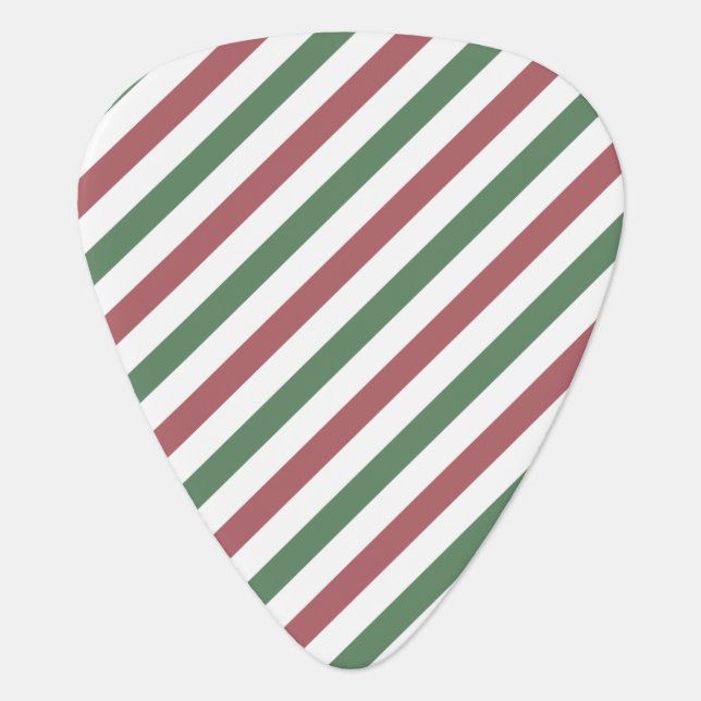 Customizable Christmas Stripes Guitar Pick (Front)