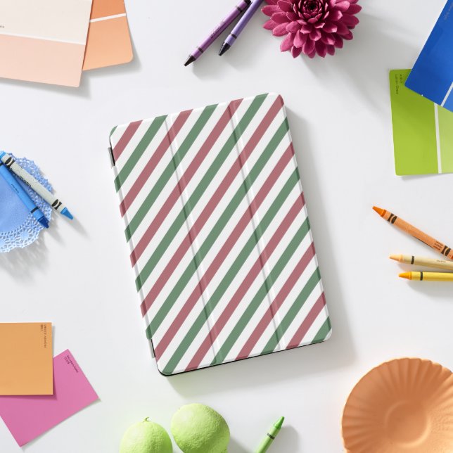 Customizable Christmas Stripes iPad Pro Cover (Desk)