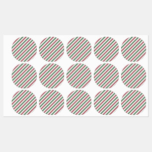 Customizable Christmas Stripes Labels