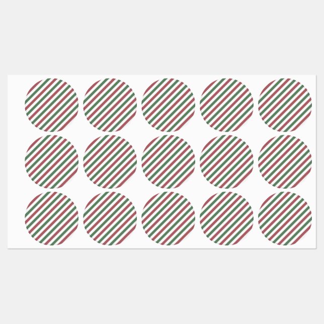Customizable Christmas Stripes Labels (Sheet)