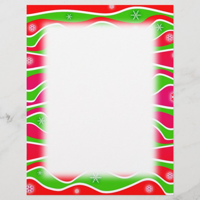 Customizable CHRISTMAS STRIPES LETTERHEAD TEMPLATE (Front)