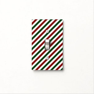 Customizable Christmas Stripes Light Switch Cover