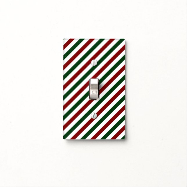 Customizable Christmas Stripes Light Switch Cover (In Situ)