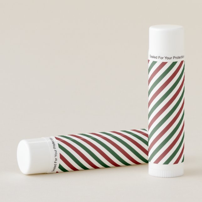 Customizable Christmas Stripes Lip Balm (Front)