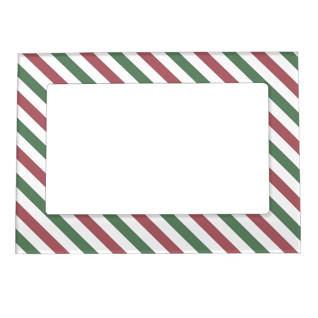 Customizable Christmas Stripes Magnetic Frame (Front)