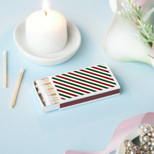 Customizable Christmas Stripes Matchboxes
