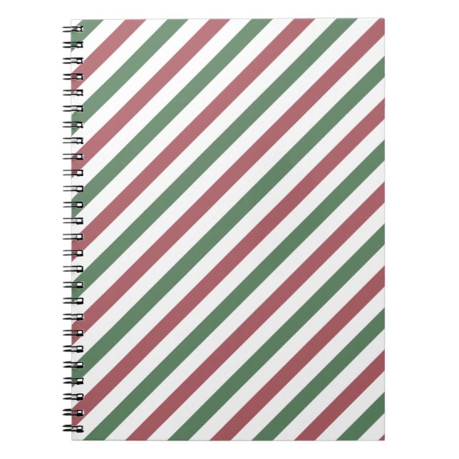 Customizable Christmas Stripes Notebook (Front)