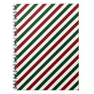 Customizable Christmas Stripes Notebook