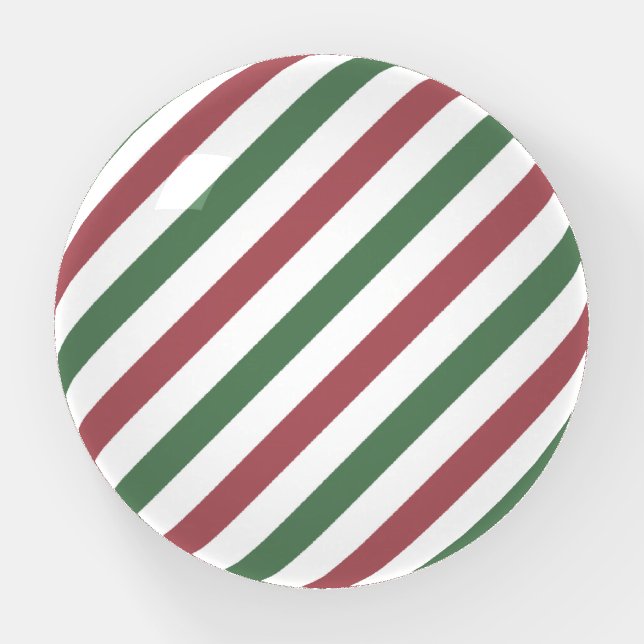Customizable Christmas Stripes Paperweight (Front)