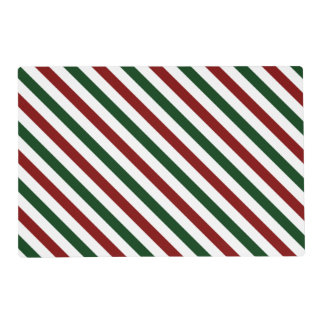 Customizable Christmas Stripes Placemat