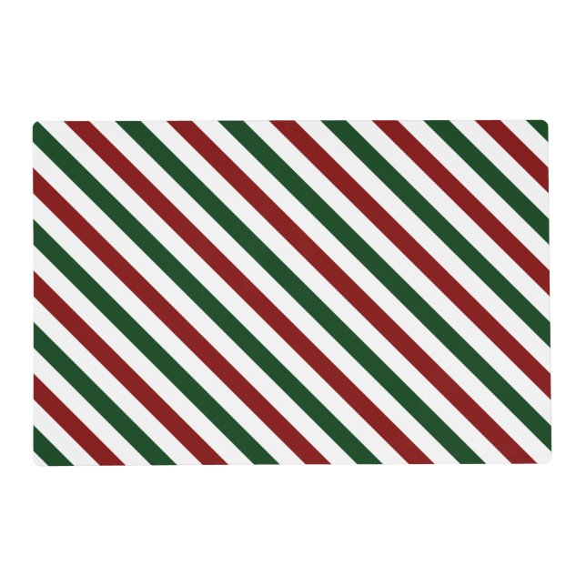 Customizable Christmas Stripes Placemat (Front)