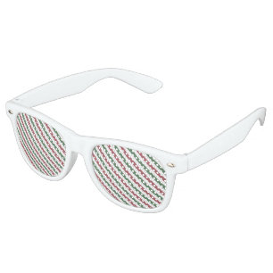 Customizable Christmas Stripes Retro Sunglasses