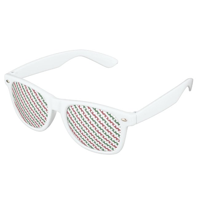 Customizable Christmas Stripes Retro Sunglasses (Angled)