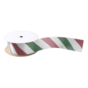 Customizable Christmas Stripes Satin Ribbon