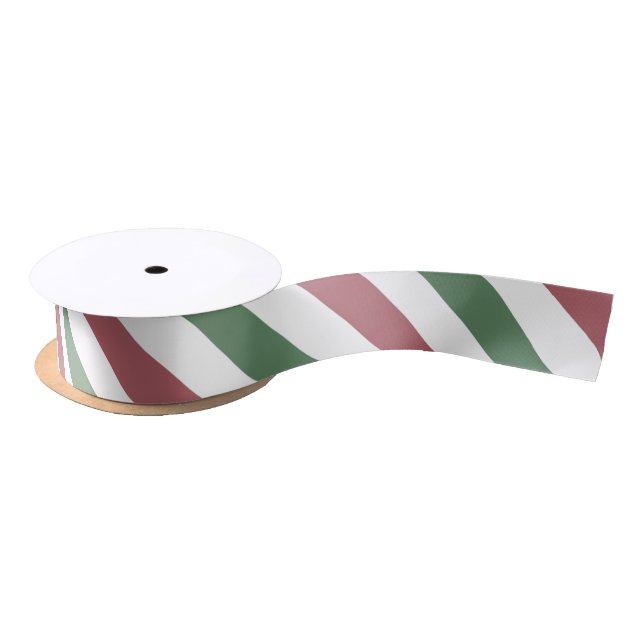 Customizable Christmas Stripes Satin Ribbon (Spool)