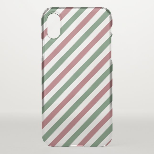 Customizable Christmas Stripes Uncommon iPhone Case (Back)