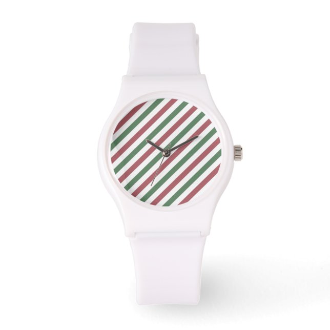 Customizable Christmas Stripes Watch (Front)