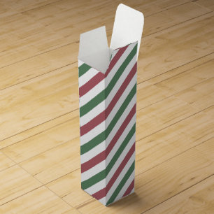 Customizable Christmas Stripes Wine Box