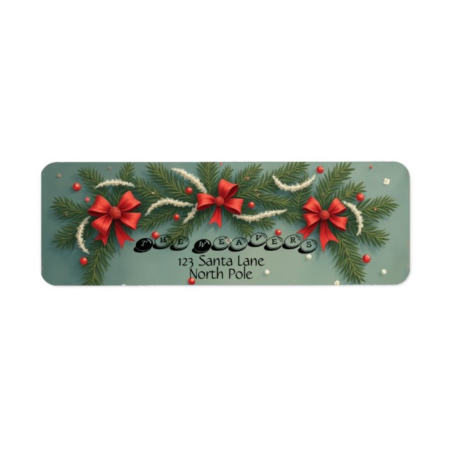Customizable Christmas style Label (Front)