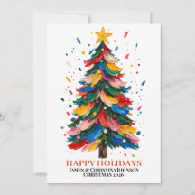 Customizable Christmas Tree Happy Holidays