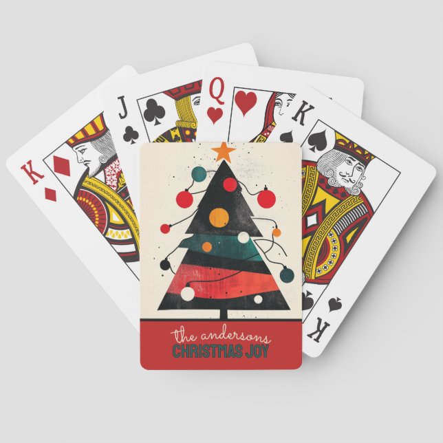 Customizable Christmas Tree Poker Cards (Back)