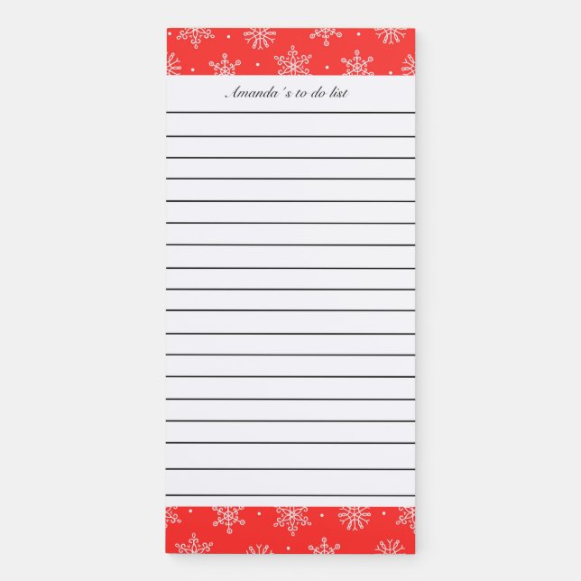 Customizable Christmas winter Magnetic Notepad (Front)