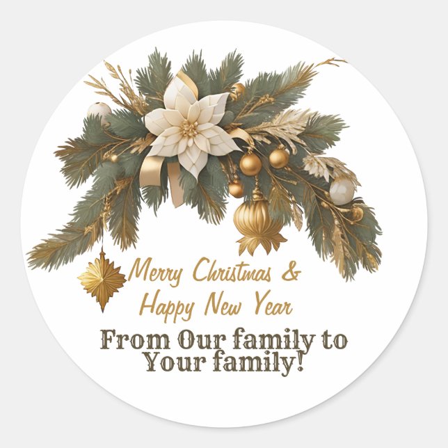 Customizable Christmas wish Classic Round Sticker (Front)