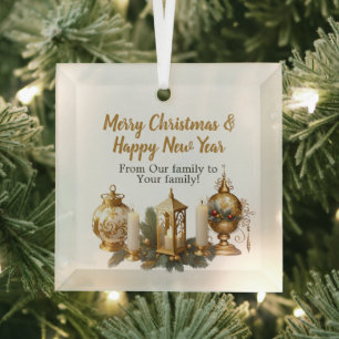 Customizable Christmas wish Glass Ornament