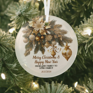 Customizable Christmas wish Glass Ornament