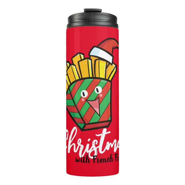 Customizable Christmas with french fries Thermal Tumbler (Front)