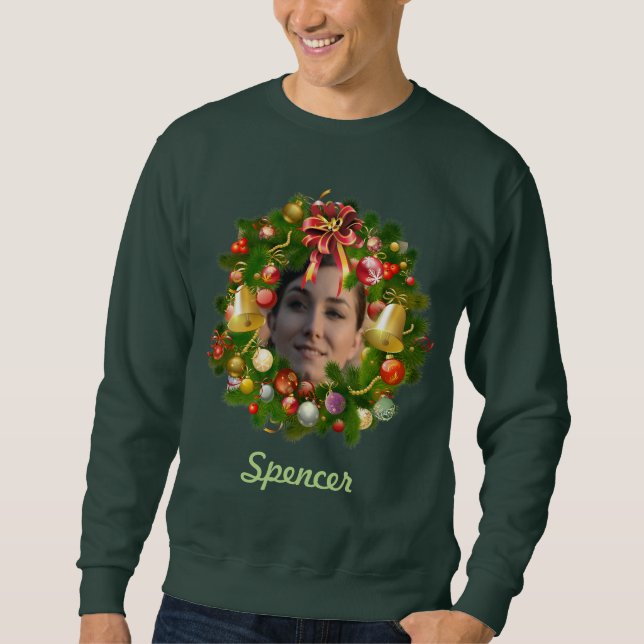 Customizable Christmas Wreath Sweatshirt (Front)