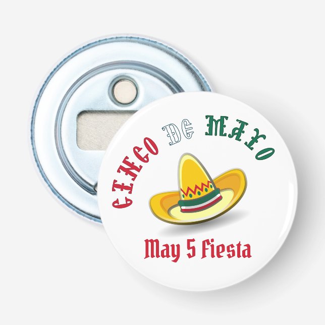 Customizable Cinco de Mayo May 5 Fiesta Bottle Opener (Front)