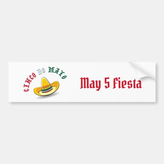 Customizable Cinco de Mayo May 5 Fiesta Bumper Sticker (Front)