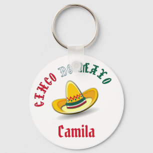 Customizable Cinco de Mayo May 5 Fiesta Keychain