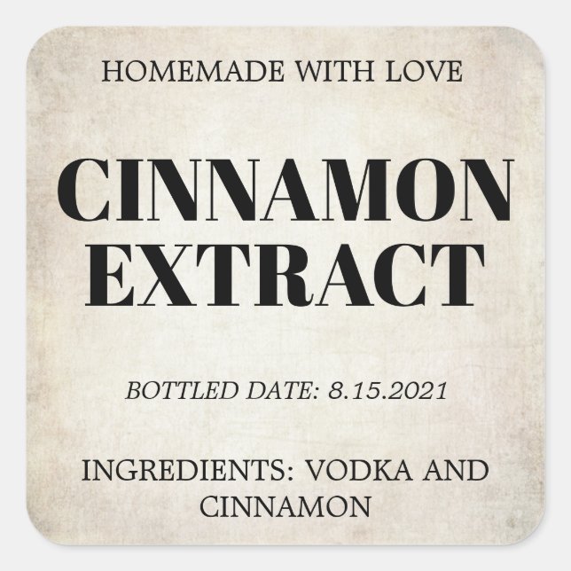 Customizable Cinnamon Extract Label AF_01sqBK (Front)