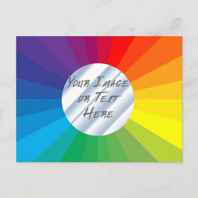 Customizable Circle Frame: Spectrum Collection Postcard (Front)