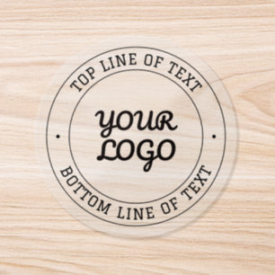 Customizable Circular Text & Logo Replacement Classic Round Sticker