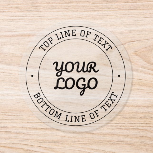 Customizable Circular Text & Logo Replacement Classic Round Sticker (Single)