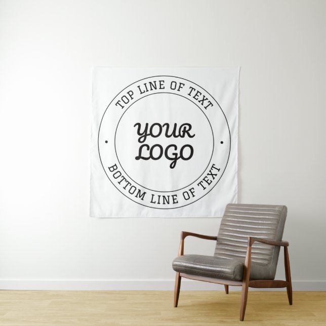 Customizable Circular Text & Logo Replacement Tapestry (In Situ)