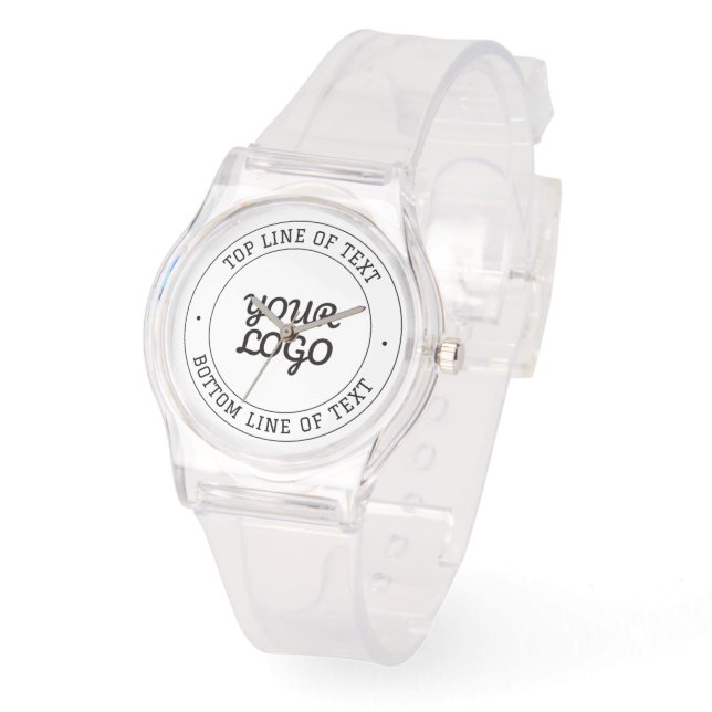 Customizable Circular Text & Logo Replacement Watch (Angle)