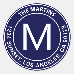 Customizable Circular Text Return Address Classic  Round Sticker