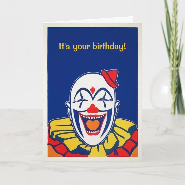 Customizable Circus Clown Greeting Card (Front)