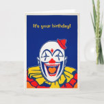 Customizable Circus Clown Greeting Card<br><div class="desc">Customizable creepy clown greeting card.  Custom restored,  high quality vintage clown image.</div>