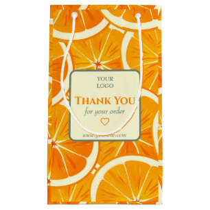 Customizable Citrus Business Thank You  Small Gift Bag